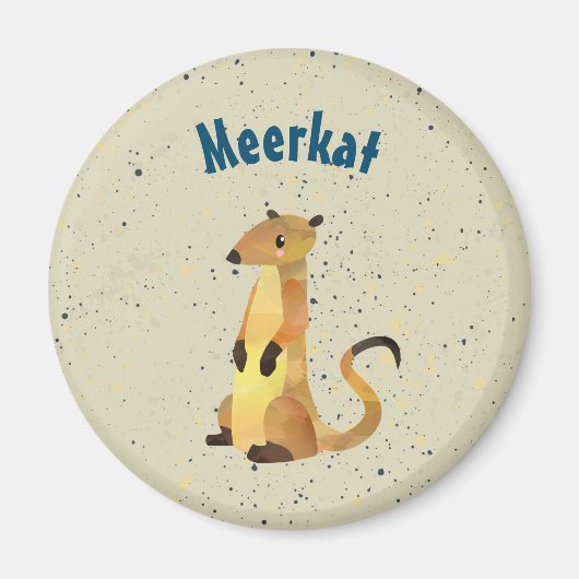 Waterverf Meerkat op een beige achtergrond Magneet (Voorkant)