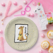 Waterverf Meerkat op een beige achtergrond Papieren Bordje (Feest)