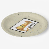 Waterverf Meerkat op een beige achtergrond Papieren Bordje (Gekanteld)