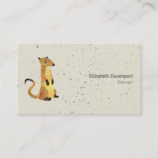 Waterverf Meerkat op een beige Professional Visitekaartje (Voorkant)