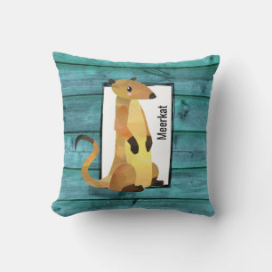 Waterverf Meerkat op een blauwe achtergrond Kussen