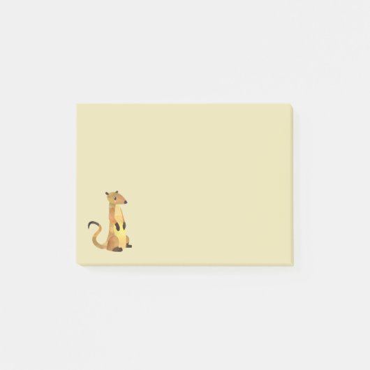 Waterverf Meerkat op een bruine achtergrond Post-it® Notes (Voorkant)