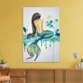 Waterverf - Meermin Canvas Afdruk (Insitu (Woonkamer))
