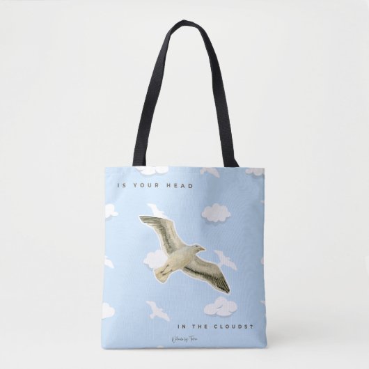 Waterverf meeuw in de wolken tote bag (Voorkant)