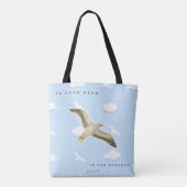 Waterverf meeuw in de wolken tote bag (Achterkant)