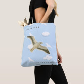 Waterverf meeuw in de wolken tote bag (Dichtbij)