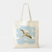 Waterverf meeuw in de wolken tote bag (Achterkant)