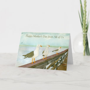 Waterverf meeuwen kaart