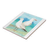 Waterverf meeuwen meeuw strand vogel kunst tegeltje (Zijkant)