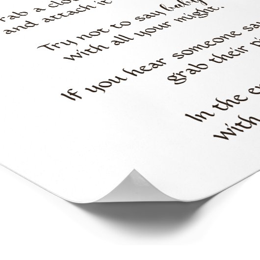 Waterverf Meisje Deer Zeg niet dat Baby shower gam Poster (Hoek)