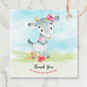 Waterverf meisje geit Boerderij dank u Bedankjes Labels (Achterkant)