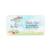 Waterverf meisje geit Boerderij dank u Etiket (Voorkant)