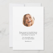 Waterverf Meisje Groen Custom Foto Afstuderen Bedankkaart (Achterkant)