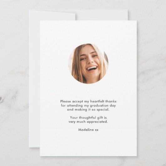 Waterverf Meisje Groen Custom Foto Afstuderen Bedankkaart (Achterkant)