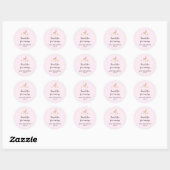 Waterverf Meisje Herten Mushrooms Baby shower Favo Ronde Sticker (Vel)