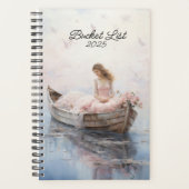 Waterverf meisje in een boot bucket list planner (Voorkant)