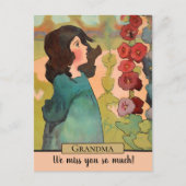 Waterverf meisje met bloemen en bijen Briefkaart (Voorkant)