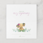 Waterverf meisje olifant plaatskaartje (Buitenkant ongevouwen)