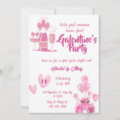 Waterverf Meisjes Galentines Feestuitnodiging Kaart (Voorkant)