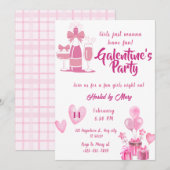 Waterverf Meisjes Galentines Feestuitnodiging Kaart (Voorkant / Achterkant)