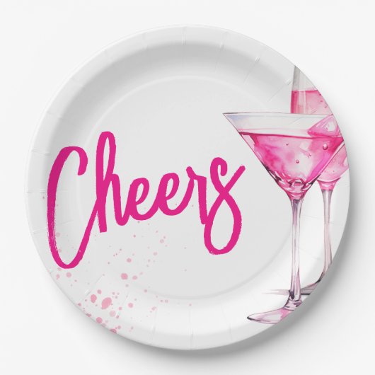 Waterverf Meisjes Galentines Party Papieren Bordje (Voorkant)