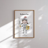 Waterverf Meisjes het pantser van God poster