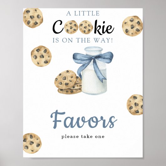 Waterverf melk baby shower - Favors Poster (Voorkant)