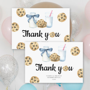 Waterverf Melk & Cookies Dank u gender openbaren Bedankkaart