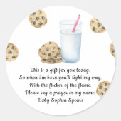 Waterverf Melk & Cookies Gebedskaars Label (Voorkant)