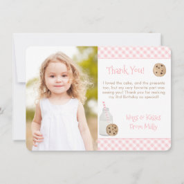 Waterverf Melk en Cookies Verjaardagsfeest Foto Bedankkaart