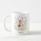  Waterverf Melk en Roze Floral Koffiemok (Links)