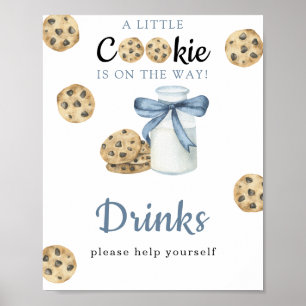 Waterverf melk lint baby shower drankjes poster