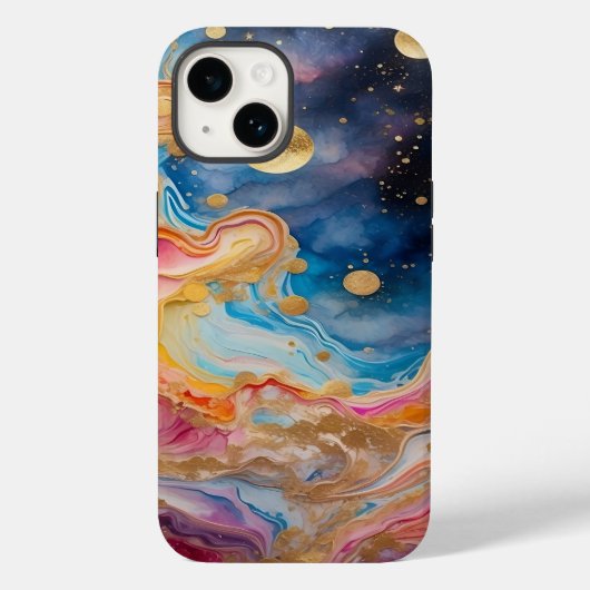 Waterverf Melkweg en planeten Case-Mate iPhone Case (Achterkant)