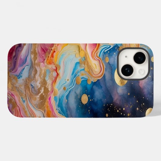 Waterverf Melkweg en planeten Case-Mate iPhone Case (Achterkant (horizontaal))