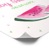 Waterverf Melon Baby shower Pink Green Poster (Hoek)
