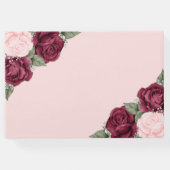 Waterverf Memorial Red Pink Floral Funeral Gastenboek (Achterkant)