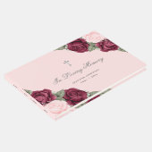 Waterverf Memorial Red Pink Floral Funeral Gastenboek (Hoek)