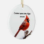 Waterverf Memorial Rode Kardinaal Kerst Keramisch Ornament (Rechts)