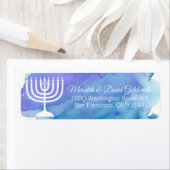 Waterverf Menorah Chanoeka Terug Etiket (Insitu)