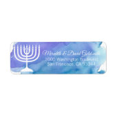 Waterverf Menorah Chanoeka Terug Etiket (Voorkant)
