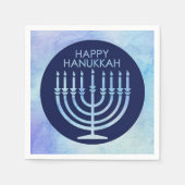 Waterverf menorah Hanukka Servet (Voorkant)