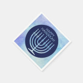Waterverf menorah Hanukka Servet (Hoek)