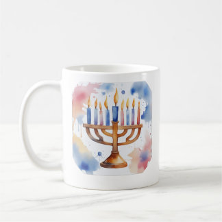 Waterverf Menorah Happy Chanoeka Koffiemok