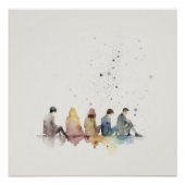 Waterverf mens kunst perfect poster (Voorkant)