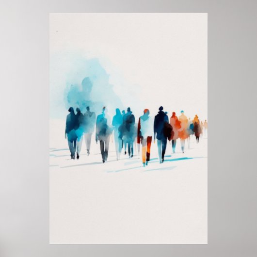 Waterverf mens kunst poster (Voorkant)