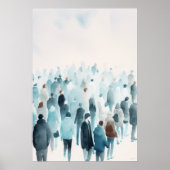 Waterverf mens kunst poster (Voorkant)