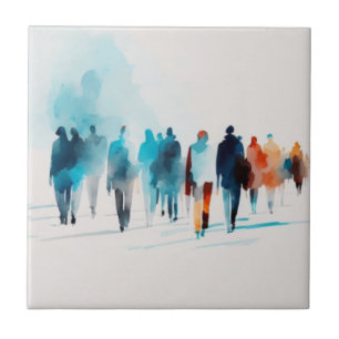 Waterverf mens kunst tegeltje