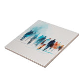 Waterverf mens kunst tegeltje (Zijkant)