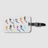 Waterverf mensen vinden kunst bagagelabel (Voorkant (horizontaal))