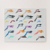 Waterverf mensen vinden kunst legpuzzel (Horizontaal)